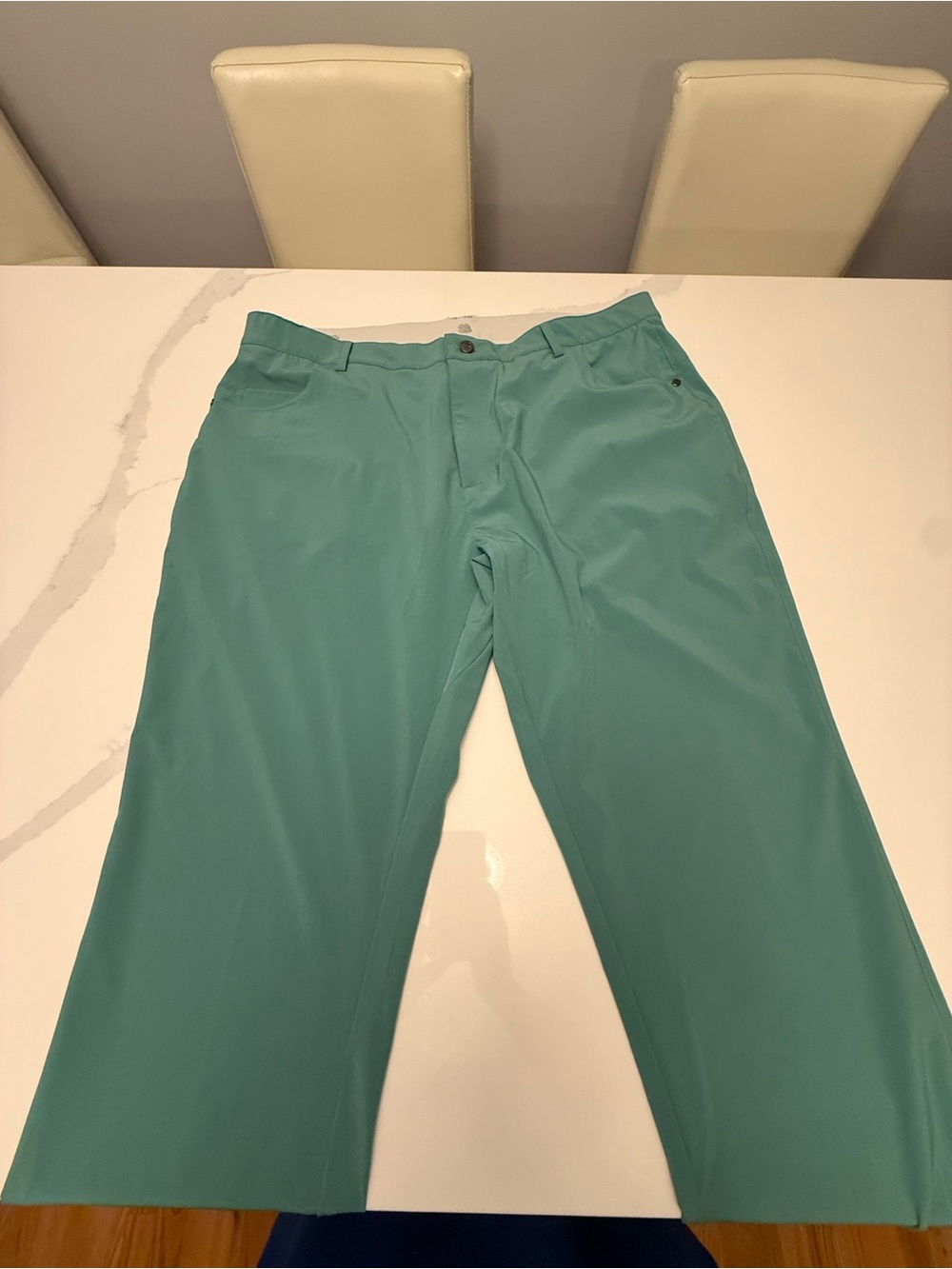 Men's Green Straight-Leg Pants